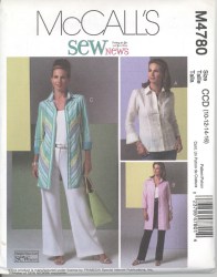 4780 MCCALLS  FITTED PRINCESS SHIRT LENGTHS PATTERN 10-16 OR 18-24  CHOICE UNCUT